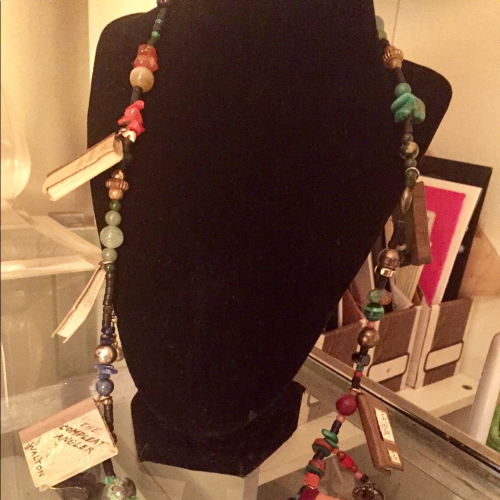 Vintage Book 📚 & Charm Necklace